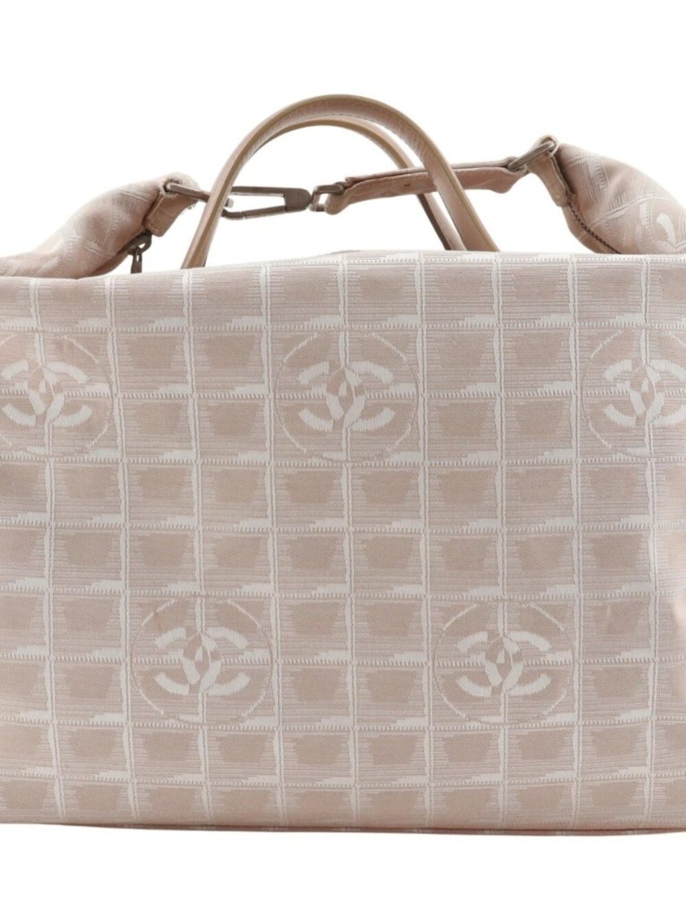 CHANEL New travel line Boston bag A15966 beige Nylon canvas Women